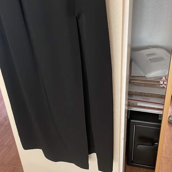 Huey Waltzer Long Black fully lined w/slit size 4 vintage pre owned scoop neck - Picture 2 of 5